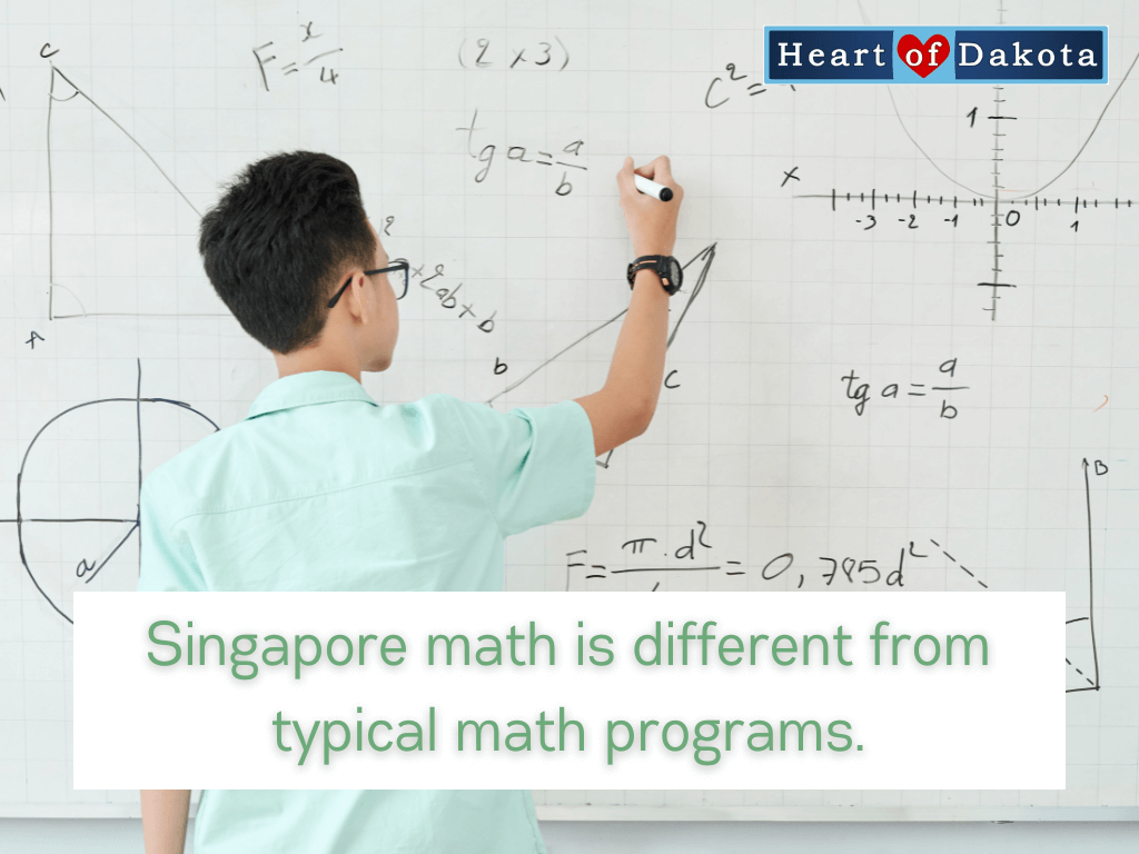 Singapore math is different from typical math programs.