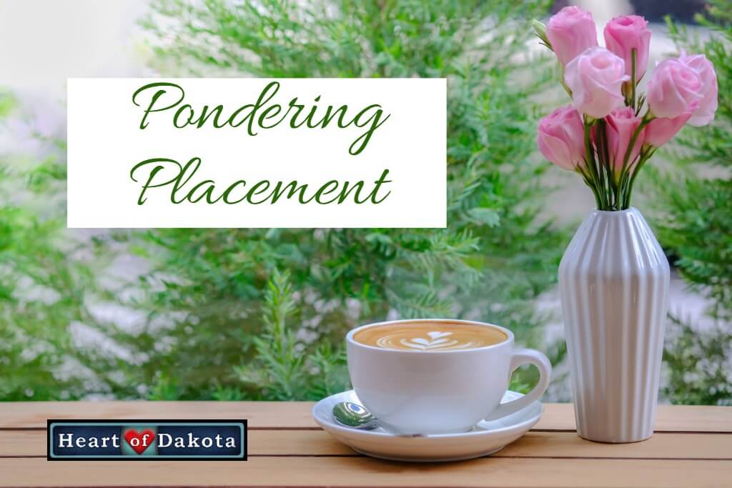 Heart of Dakota - Pondering Placement